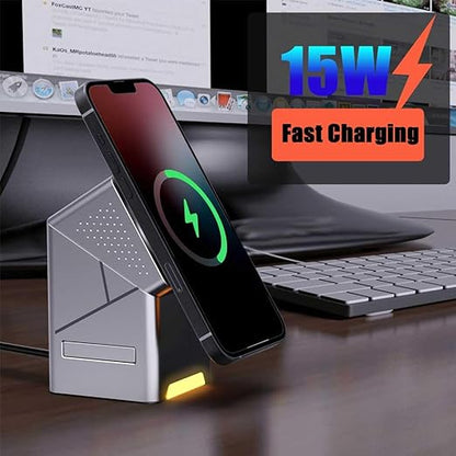 3-in-1 Foldable Magnetic Wireless Charger – شاحن لاسلكي مغناطيسي ذكي