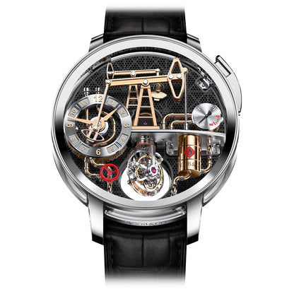 Jacob & Co. Savoir Faire Oil Pump – Black DLC Titanium Luxury Watch ساعة جاكوب آند كو سافوار فير مضخة النفط – فخامة التيتانيوم الأسود المطلي بـ DLC