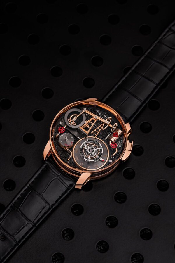 Jacob & Co. Savoir Faire Oil Pump – Black DLC Titanium Luxury Watch ساعة جاكوب آند كو سافوار فير مضخة النفط – فخامة التيتانيوم الأسود المطلي بـ DLC