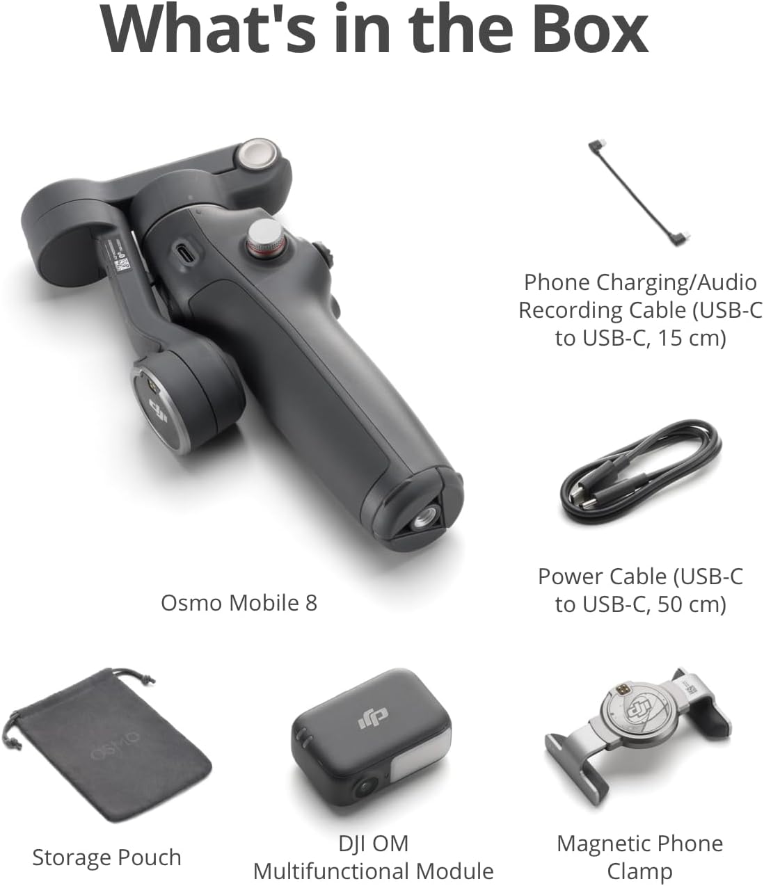 DJI Osmo Mobile 8 Phone Stabilizer مثبت تصوير للجوال | Built-in Tripod & Extension Rod | 10h Battery