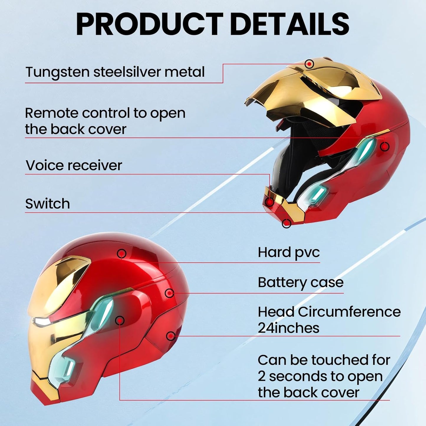 Iron Man MK 50 Wearable Helmet – Voice & RC Control, LED Eyes