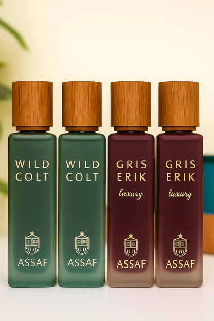 ASSAF Luxury Perfume Set – 2 Wild Colt & 2 Gris Erik (Total 800ml) - 2 وايلد كولت و2 غريس إريك (إجمالي 800 مل