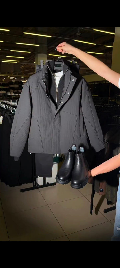 مجموعة مثالية: جاكيت، سروال وأحذية رياضية "التركيبة: قميص، بنطال وأحذية رياضية!"Gray & Black Combo