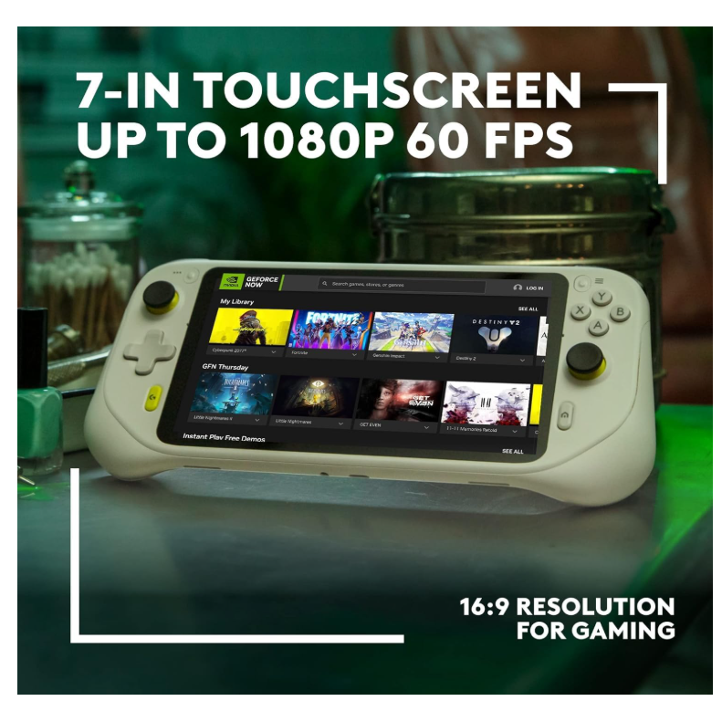 Logitech G Cloud – Portable Gaming Console | شاشة 7" FHD | Cloud Gaming Xbox & GeForce NOW | بطارية طويلة – White