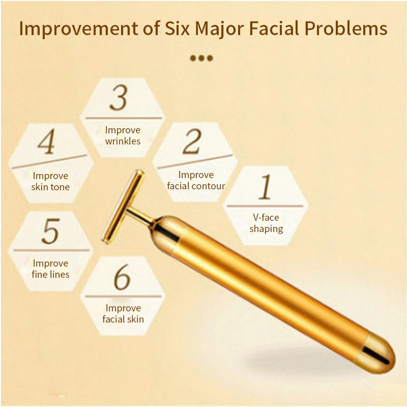 24K Gold Electric Facial Massage Roller