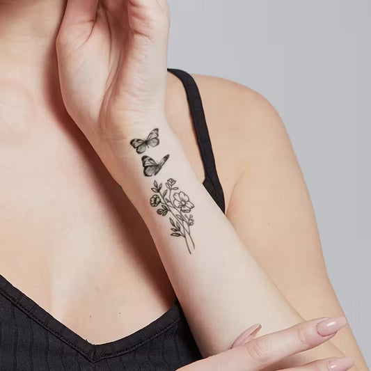 Black Butterfly Waterproof Temporary Tattoo Stickers