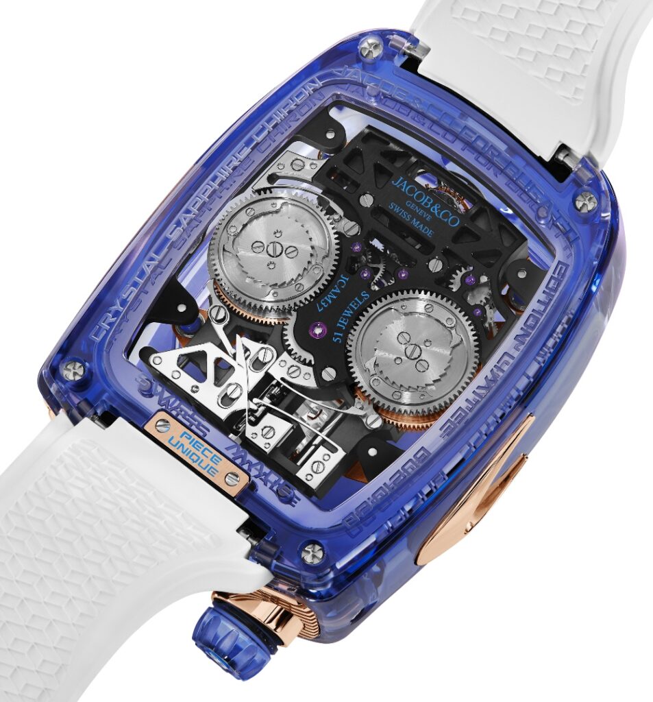 Bugatti Chiron Inspired Tourbillon Baguette Watch (BLUE) | ساعة توربيون فاخرة مستوحاة من بوغاتي شيرون بأسلوب حصري