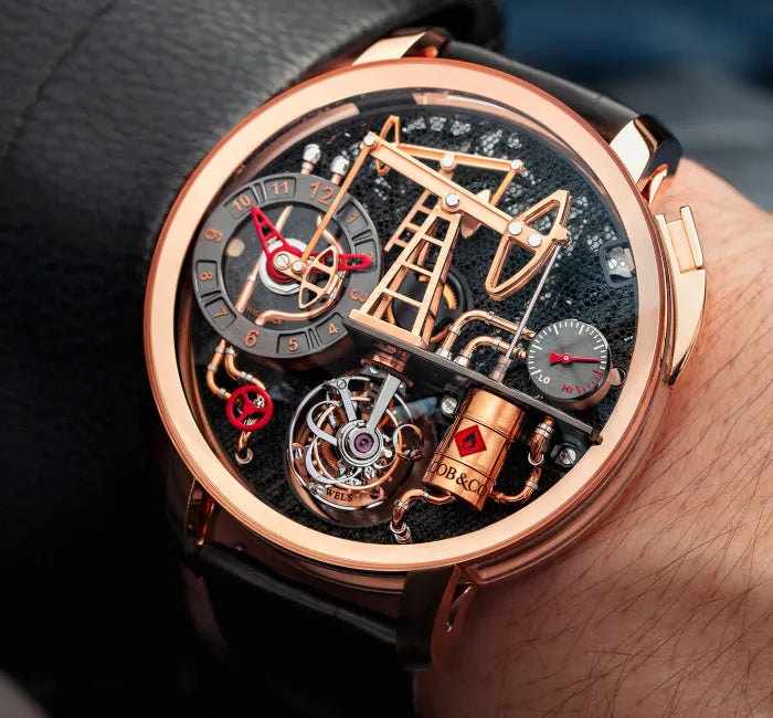 Jacob & Co. Savoir Faire Oil Pump – Black DLC Titanium Luxury Watch ساعة جاكوب آند كو سافوار فير مضخة النفط – فخامة التيتانيوم الأسود المطلي بـ DLC