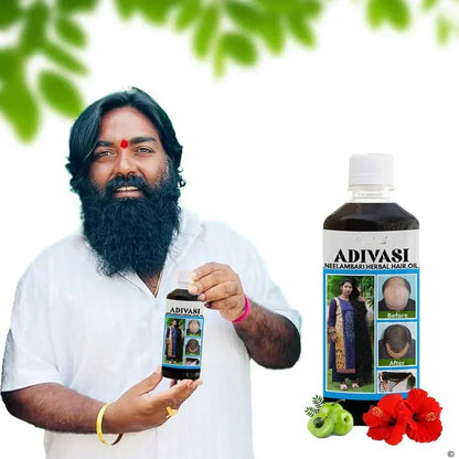 Adivasi Neelambari Ayurvedic Hair Oil – Pack of 3 (200ml Each) | Powerful Herbal Formula for Hair Growth & Strength | 150 SAR